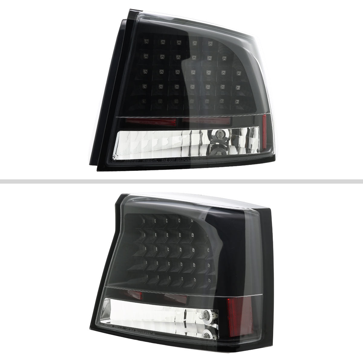 2005-2010 Dodge Charger LED Tail Lights (Matte Black Housing/Clear Lens)
