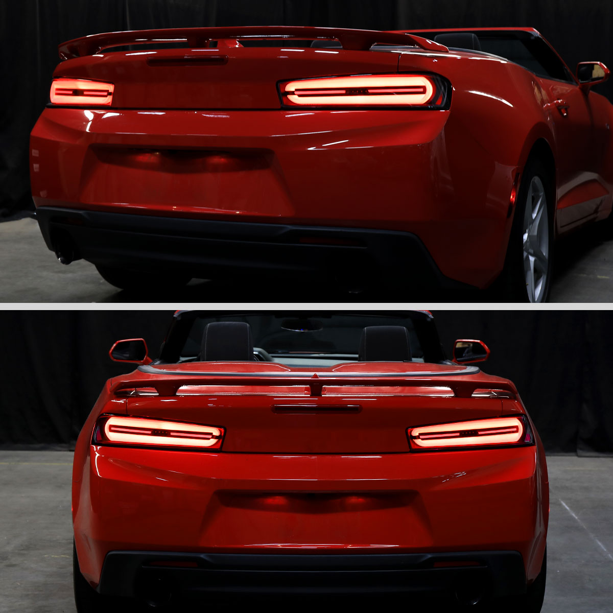 2016-2018 Chevrolet Camaro Full Red LED Sequential Tail Light (Black Housing / Clear Lens)