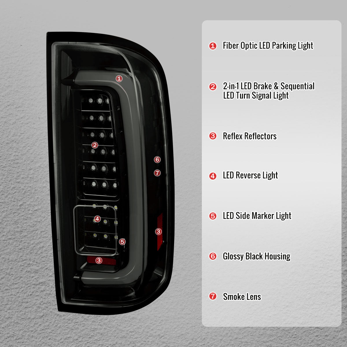 2015-2022 Chevrolet Colorado GMC Canyon Full LED Sequential Tail Lights (Glossy Black Housing / Smoked Lens)