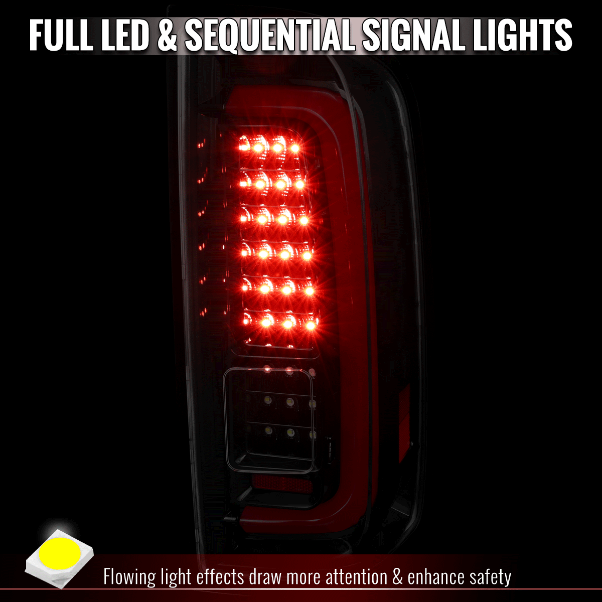 2015-2022 Chevrolet Colorado GMC Canyon Full LED Sequential Tail Lights (Jet Black Housing / Clear Lens)