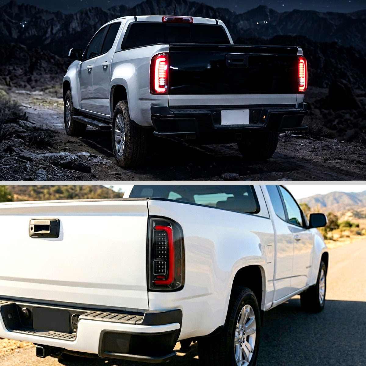 2015-2022 Chevrolet Colorado GMC Canyon Full LED Sequential Tail Lights (Jet Black Housing / Clear Lens)