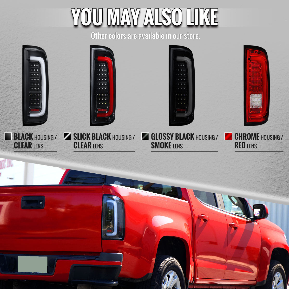 2015-2022 Chevrolet Colorado GMC Canyon Full LED Sequential Tail Lights (Black Housing / Clear Lens)