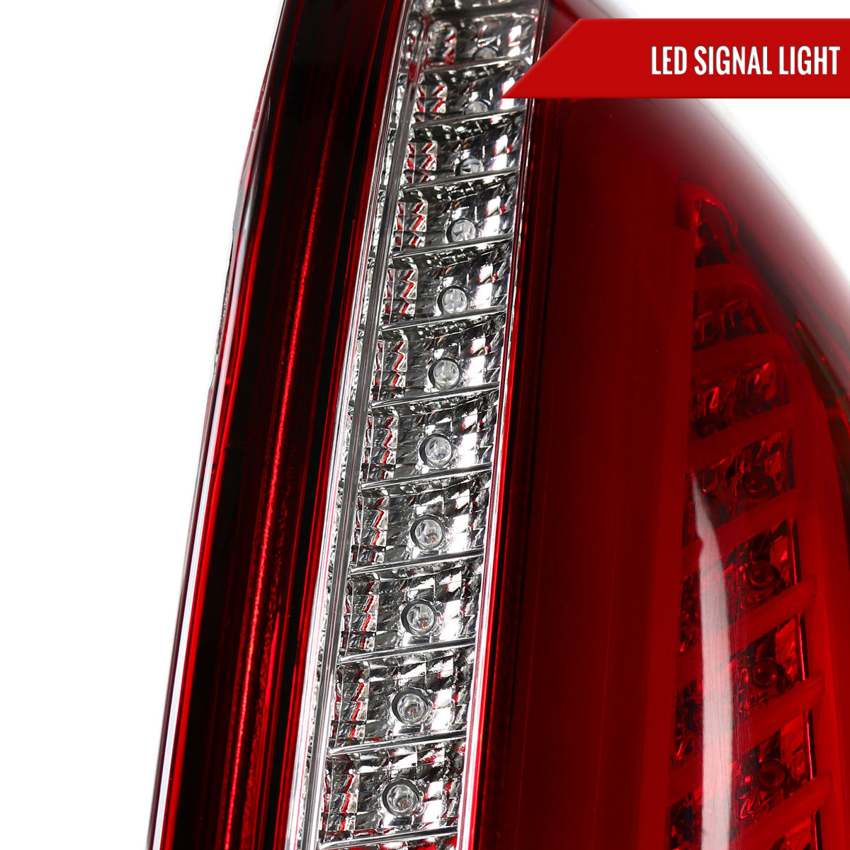 2003-2007 Cadillac CTS LED Tail Lights (Chrome Housing/Red Lens)