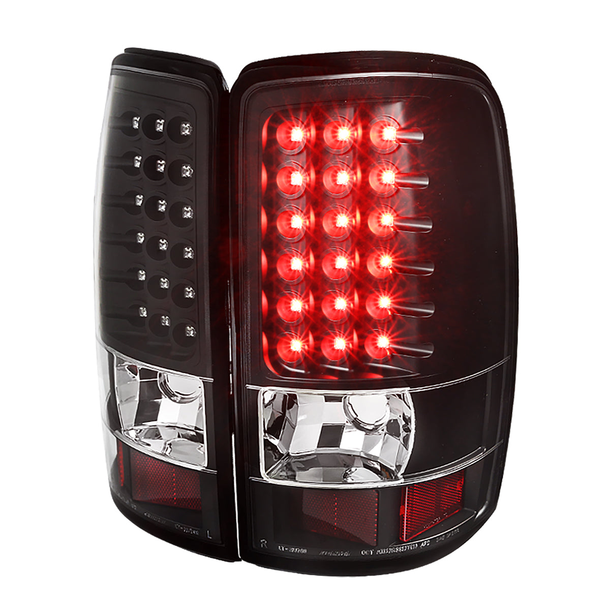 2000-2006 Chevrolet Suburban/Tahoe GMC Yukon/Yukon XL LED Tail Lights (Matte Black Housing/Clear Lens)