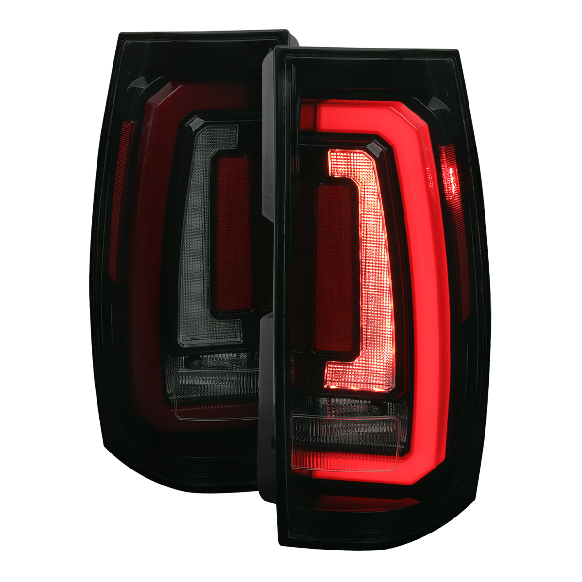 2007-2014 Chevrolet Tahoe/Suburban / 2007-2014 GMC Yukon/Yukon Denali LED Sequential Turn Signal Tail Lights (Glossy Black Housing/Smoked Lens)