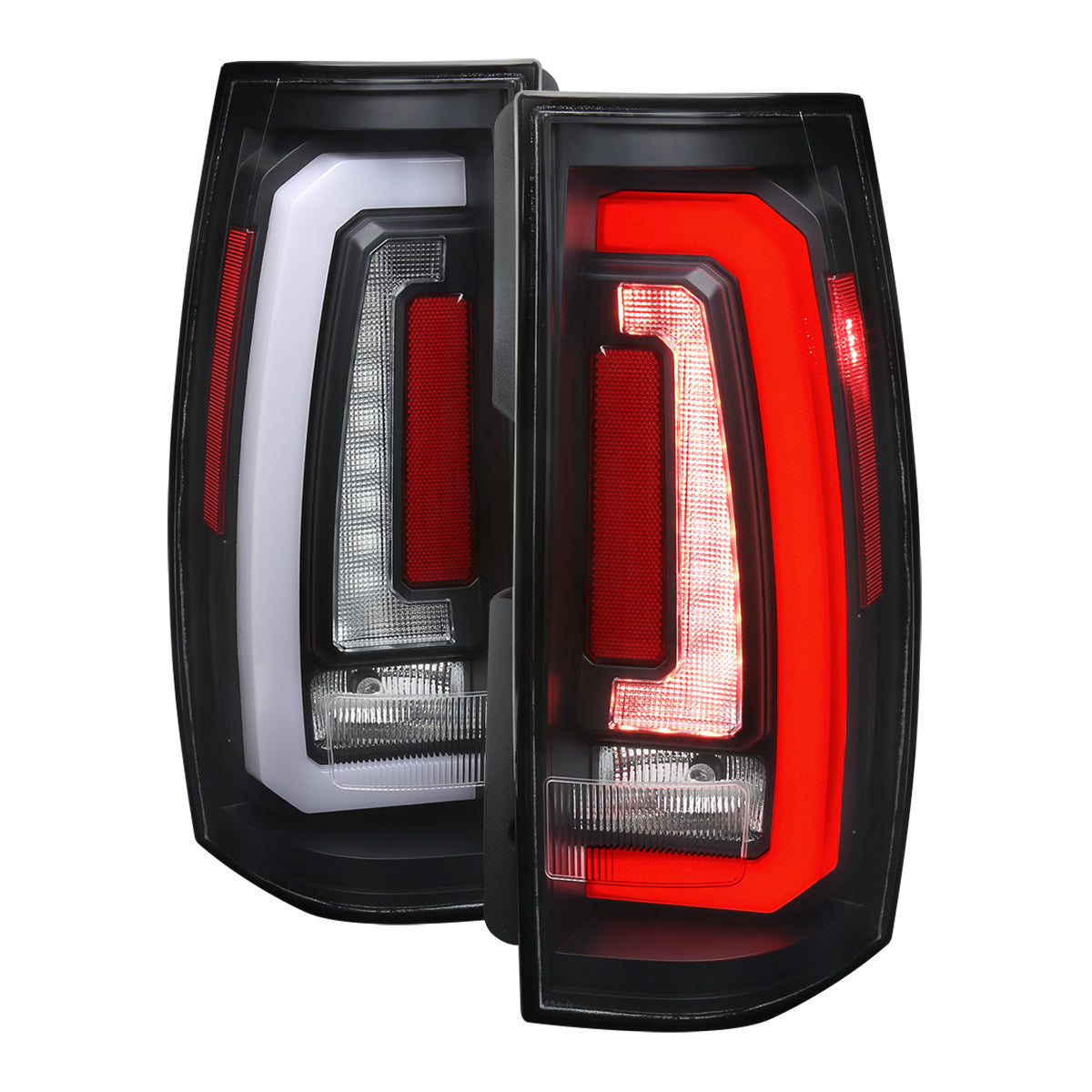 2007-2014 Chevrolet Tahoe/Suburban / 2007-2014 GMC Yukon/Yukon Denali LED Sequential Turn Signal Tail Lights (Matte Black Housing/Clear Lens)