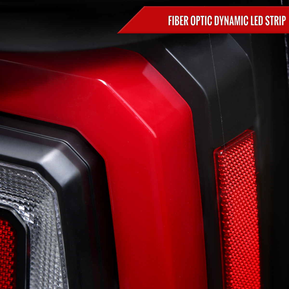 2007-2014 Chevrolet Tahoe/Suburban / 2007-2014 GMC Yukon/Yukon Denali Red LED Sequential Turn Signal Tail Lights (Matte Black Housing/Clear Lens)