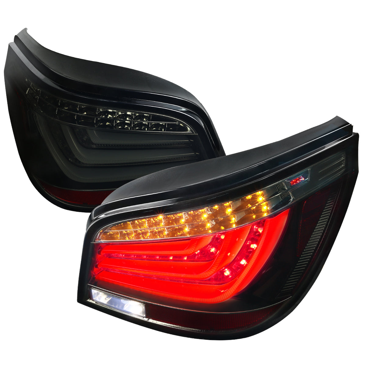 2008-2010 BMW E60 5 Series Sedan LED Tail Lights (Glossy Black Housing/Smoked Lens)