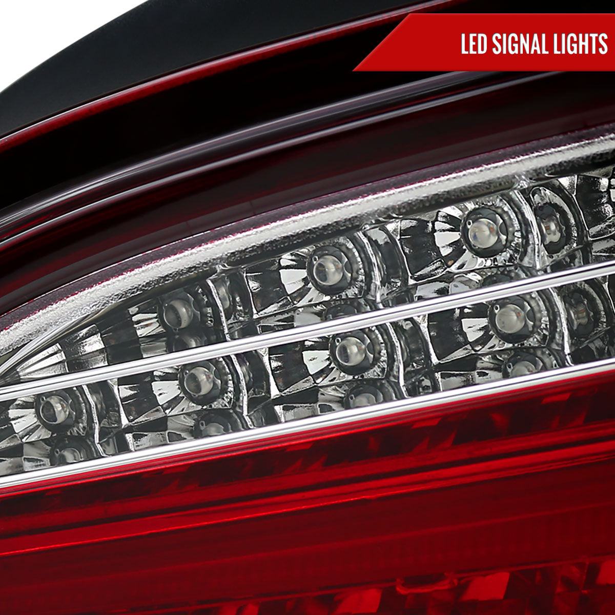 2008-2010 BMW E60 5 Series Sedan LED Tail Lights (Chrome Housing/Red Lens)