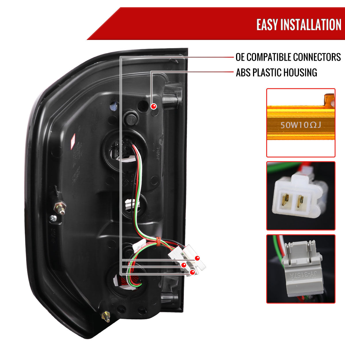 2009-2014 Ford F-150 Red C-Bar LED Tail Lights (Chrome Housing/Red Lens)