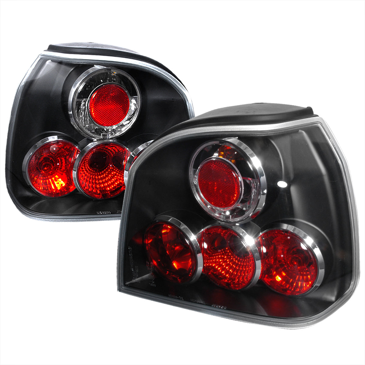 1993-1998 Volkswagen Golf Mk3 Tail Lights (Matte Black Housing/Clear Lens)