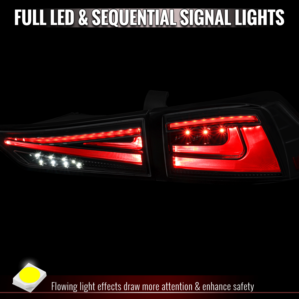2018-2020 Ford F-150 Full LED Projector Headlights w/ Switchback LED Sequential Turn Signals DRL (Black Housing / Clear Lens)