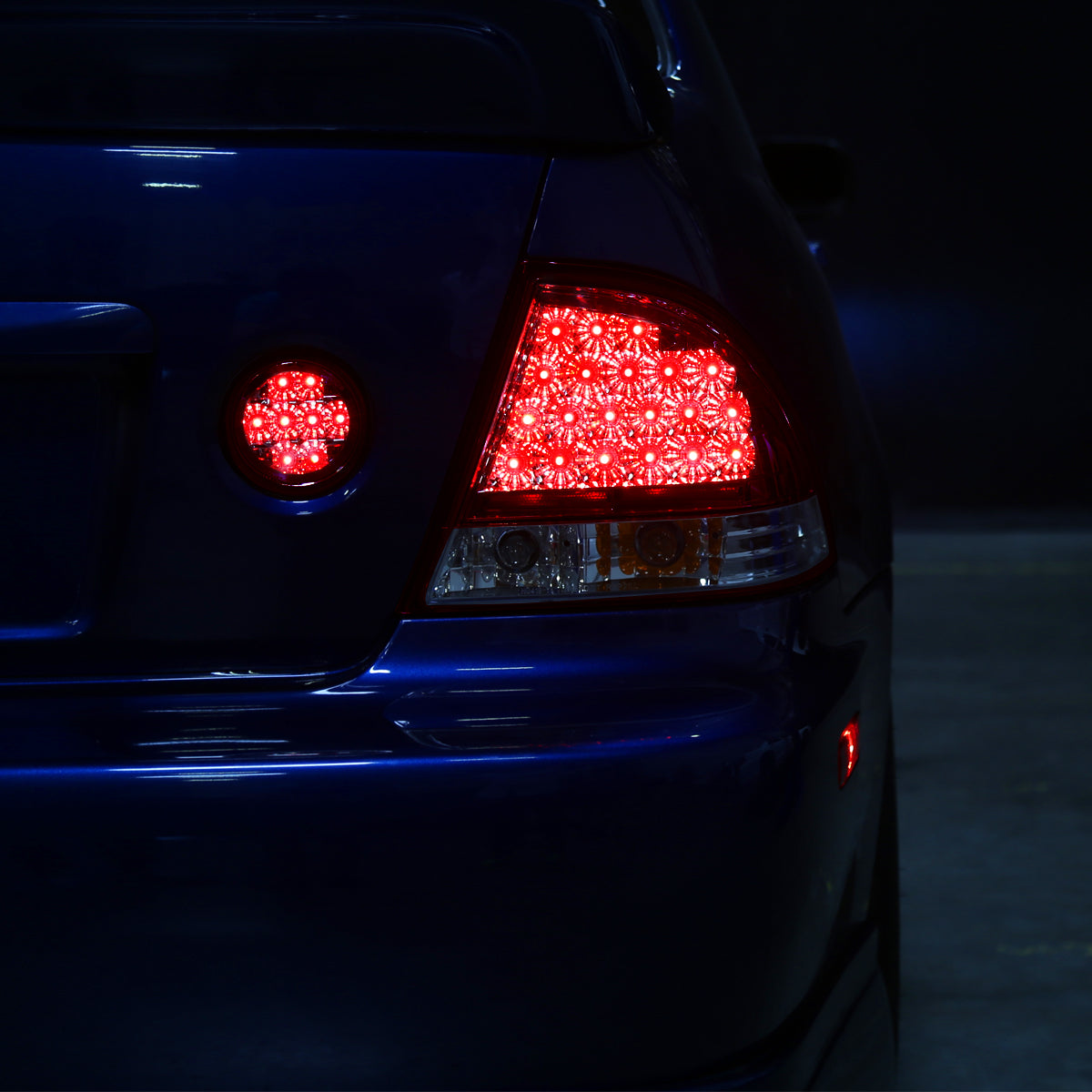 2001-2005 Lexus IS300 LED Tail Lights (Chrome Housing/Red Clear Lens)