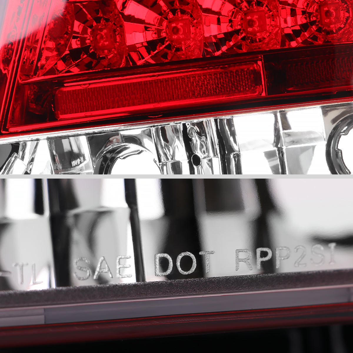 2001-2005 Lexus IS300 LED Tail Lights (Chrome Housing/Red Clear Lens)