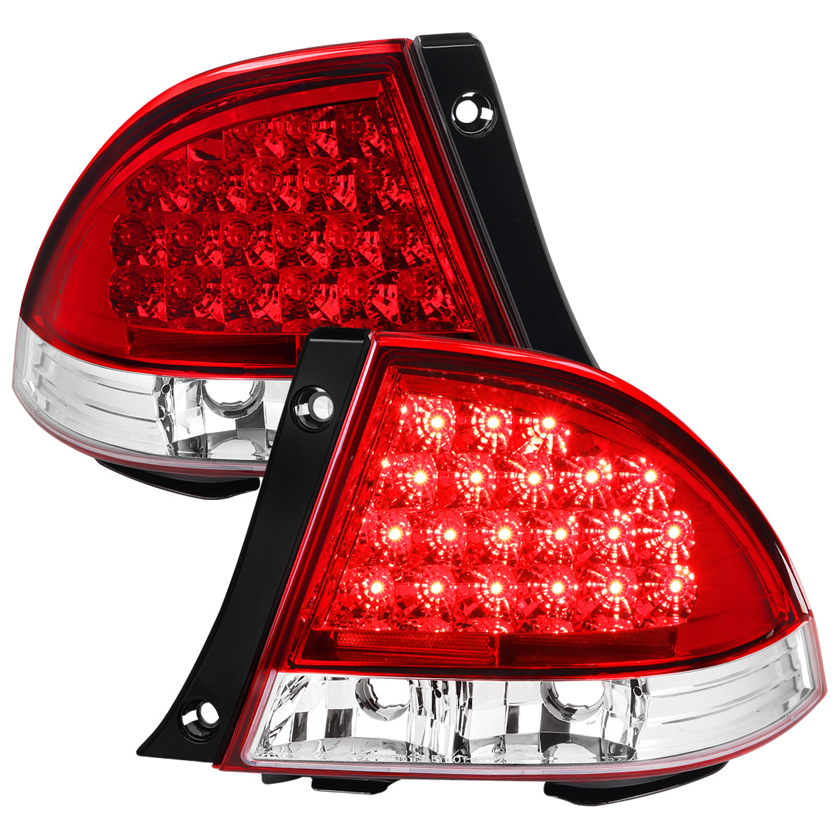 2001-2005 Lexus IS300 LED Tail Lights (Chrome Housing/Red Clear Lens)