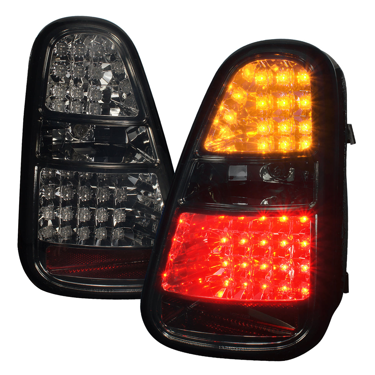 2005-2006 Mini Cooper S LED Tail Lights (Chrome Housing/Smoked Lens)