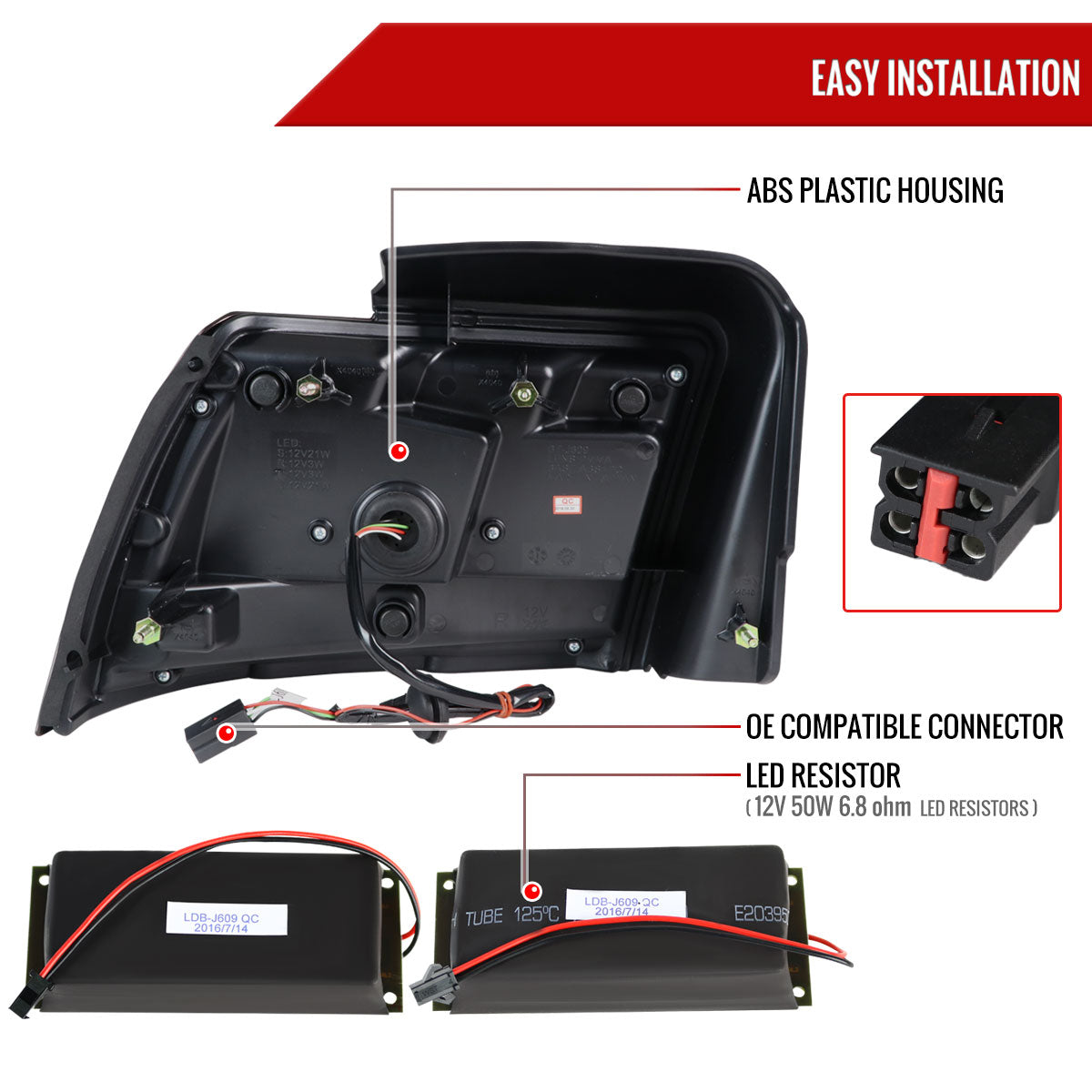 1999-2004 Ford Mustang Sequential LED Tail Lights (Matte Black Housing/Clear Lens)