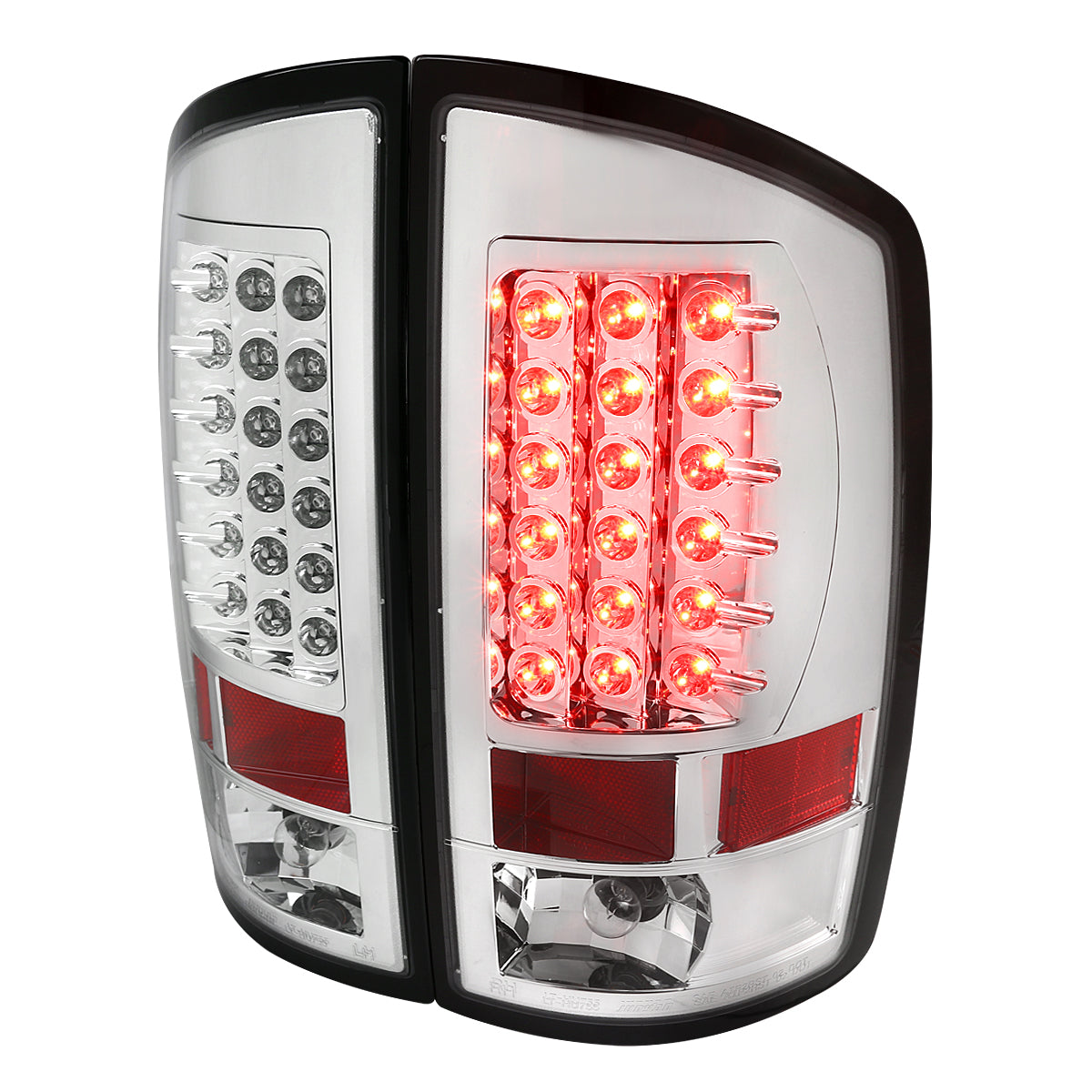 2007-2009 Dodge RAM LED Tail Lights (Chrome Housing/Clear Lens)