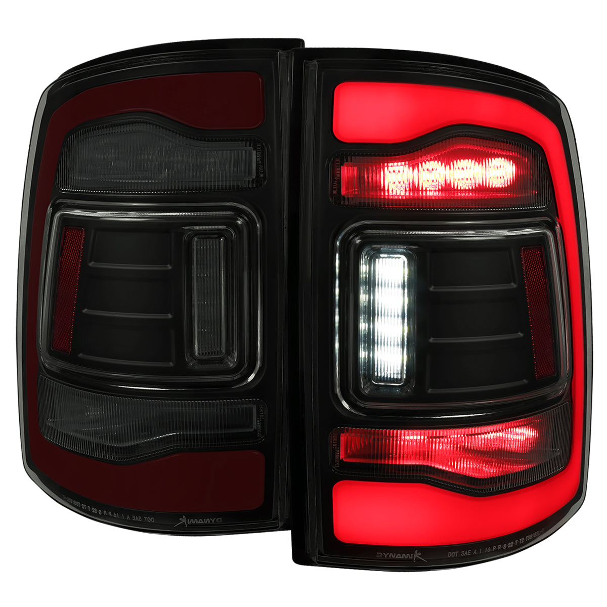 2013-2018 RAM 1500/2500/3500 Sequential Signal LED Tail Lights (Matte Black Housing/Smoked Lens)