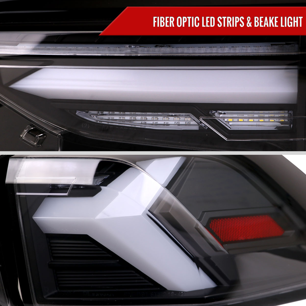 2019-2024 Toyota RAV4 White LED Bar Sequential Signal Tail Lights (Matte Black Housing/Clear Lens)
