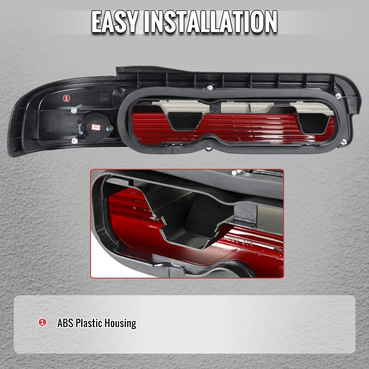 1989-1994 Nissan 240SX S13 Coupe Tail Lights (Chrome Housing/Red Smoked Lens)