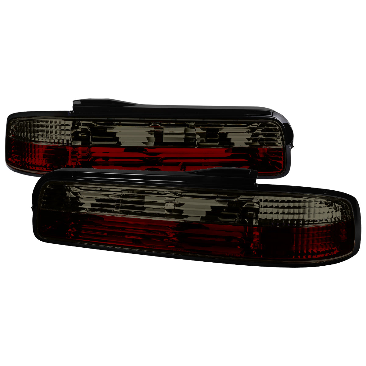 1989-1994 Nissan 240SX S13 Coupe Tail Lights (Chrome Housing/Red Smoked Lens)