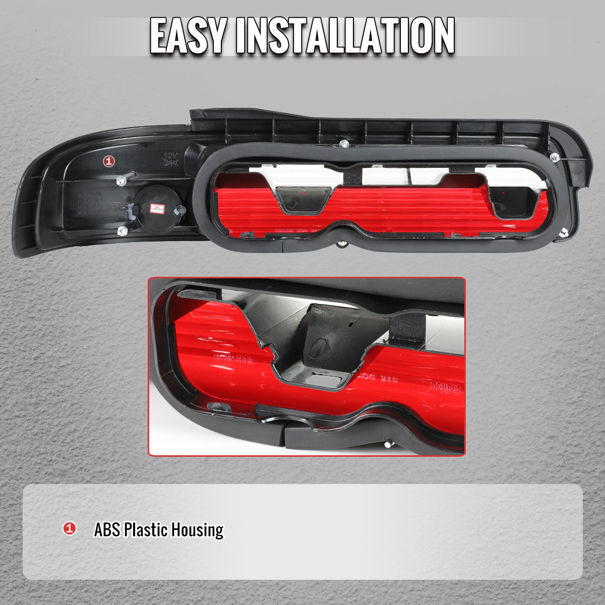 1989-1994 Nissan 240SX S13 Coupe Tail Lights (Chrome Housing/Red Clear Lens)