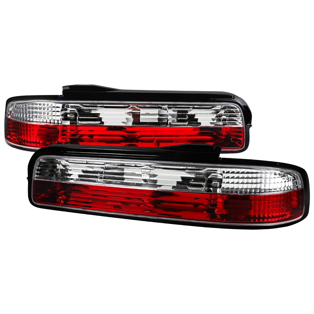 1989-1994 Nissan 240SX S13 Coupe Tail Lights (Chrome Housing/Red Clear Lens)