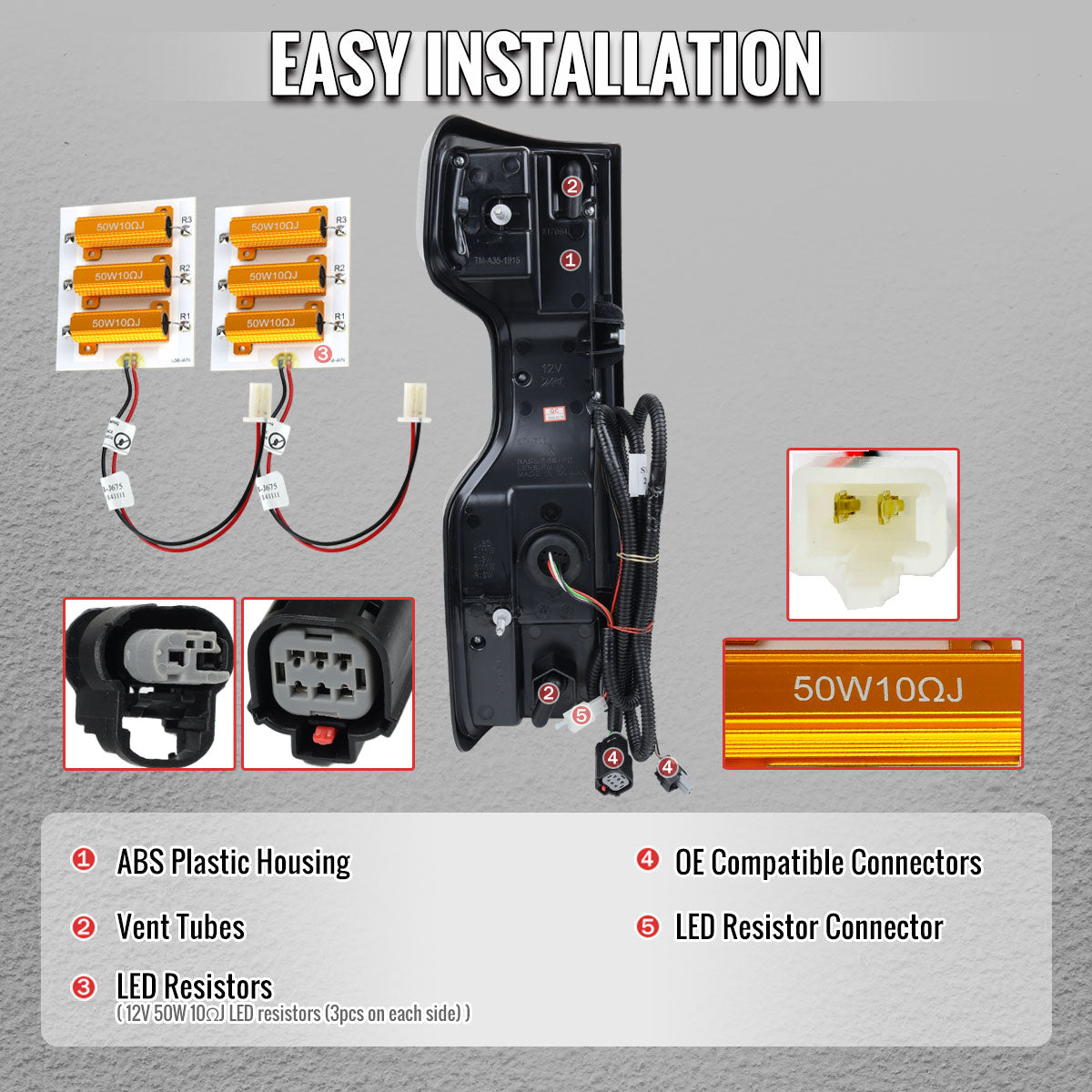 2019-2026 Chevrolet Silverado 1500 / 2020-2023 Silverado 2500HD/3500HD Full LED Switchback Sequential Tail Lights (Black Housing / Clear Lens)