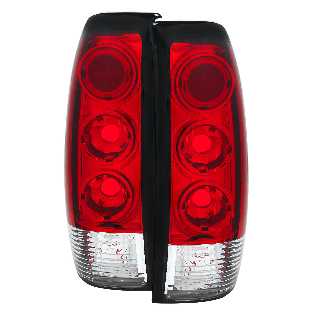 1999-2002 Chevrolet Silverado/ 1999-2006 GMC Sierra Tail Lights - APC (Chrome Housing/Red Lens)