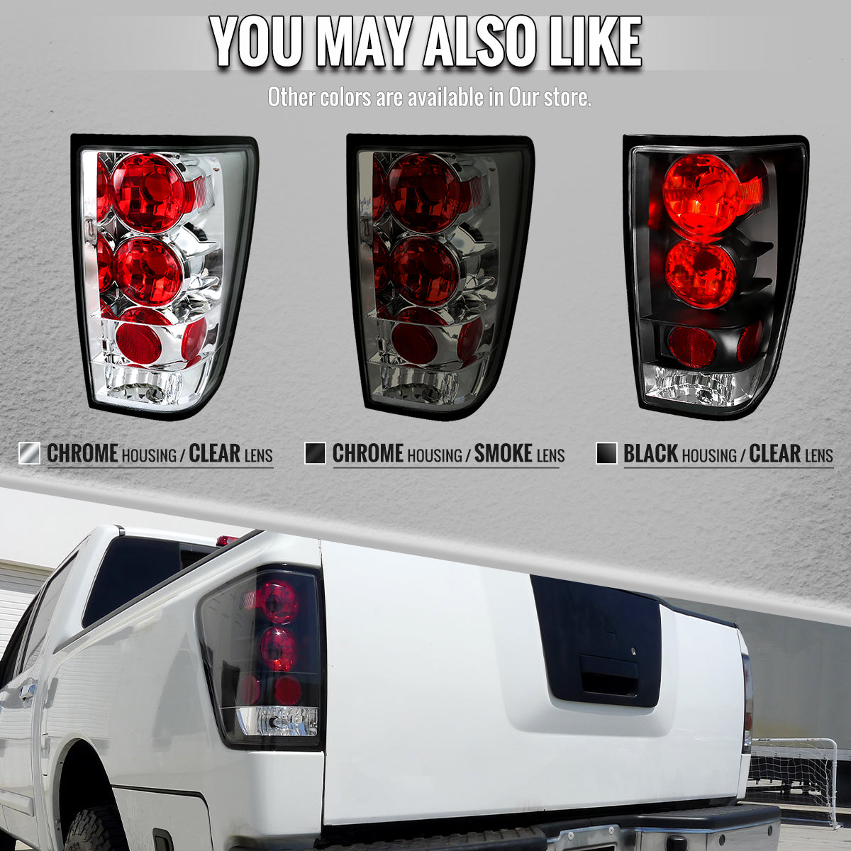 2004-2015 Nissan Titan Tail Lights (Matte Black Housing/Clear Lens)