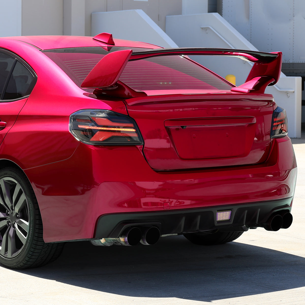 2015-2021 Subaru WRX STi Tail Light w/ Sequential LED Turn SignaL and LED Side Marker Brake Reverse (Black Housing / Smoked Lens)
