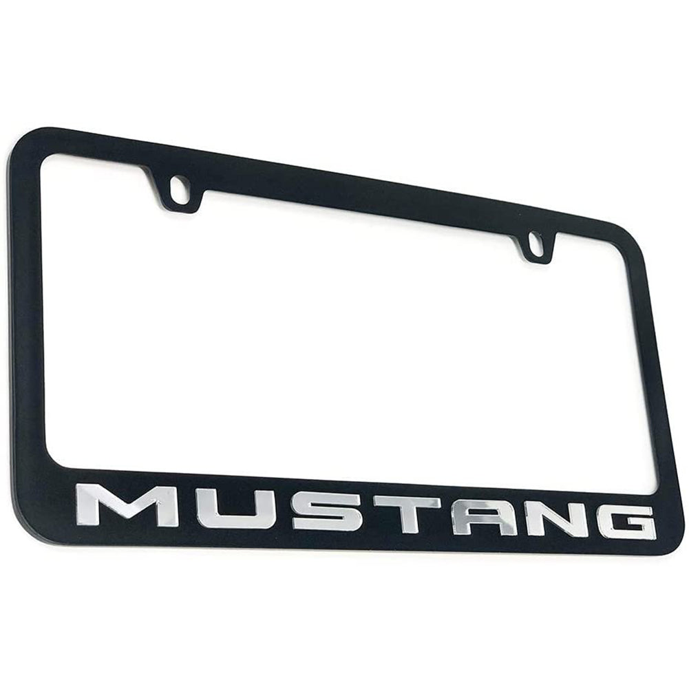 Ford Mustang License Plate Frame - Black with Mirrored Script-SR1 Performance