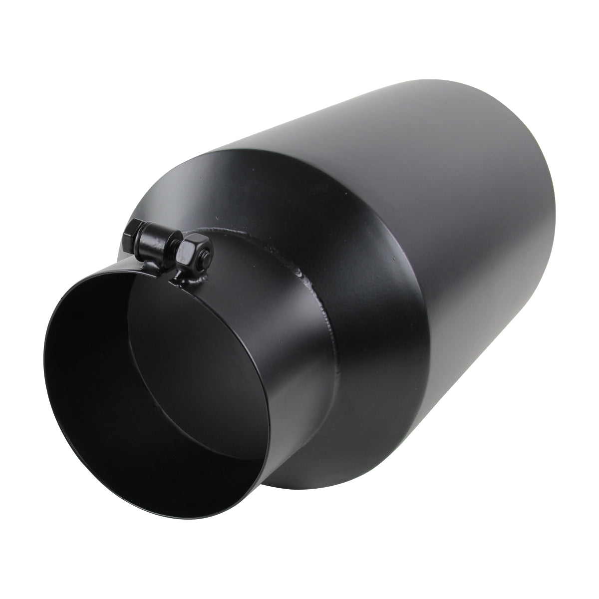 Universal 5" Inlet/8" Outlet Black Stainless Steel Bolt-On Angled Exhaust Tip