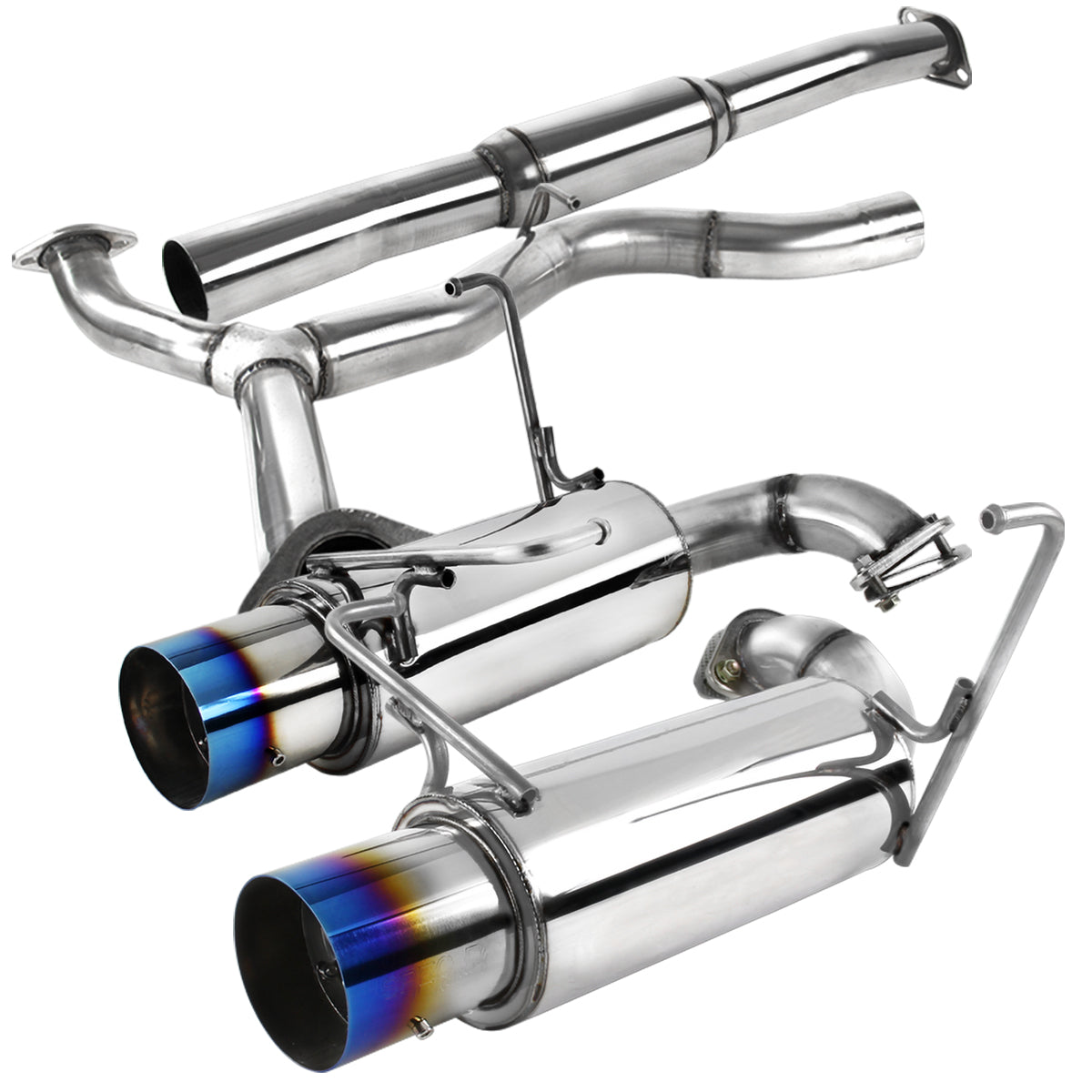 2008-2014 Subaru Impreza WRX STI Sedan T-304 Stainless Steel N1 Style Dual Catback Exhaust System w/ Burnt Tip