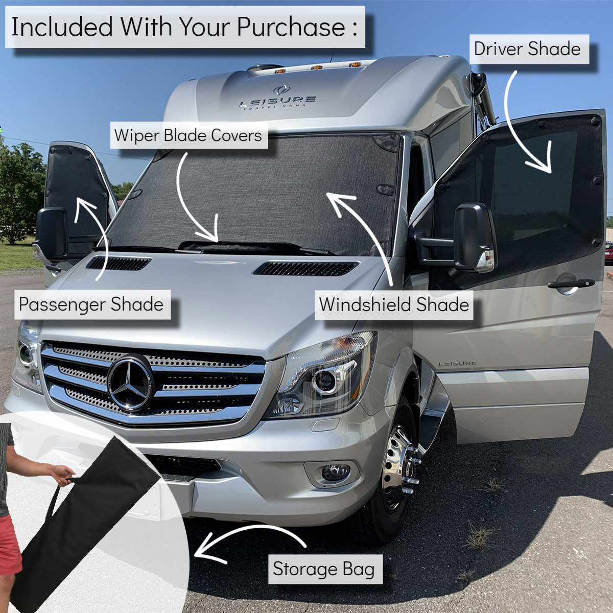 2015-2025 Mercedes Sprinter Van Exterior Windshield Sun Shade by Magne Shade-SR1 Performance