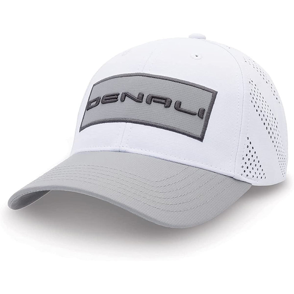 GMC Denali Perforated Cap - White Nylon Structured Hat-SR1 Performance