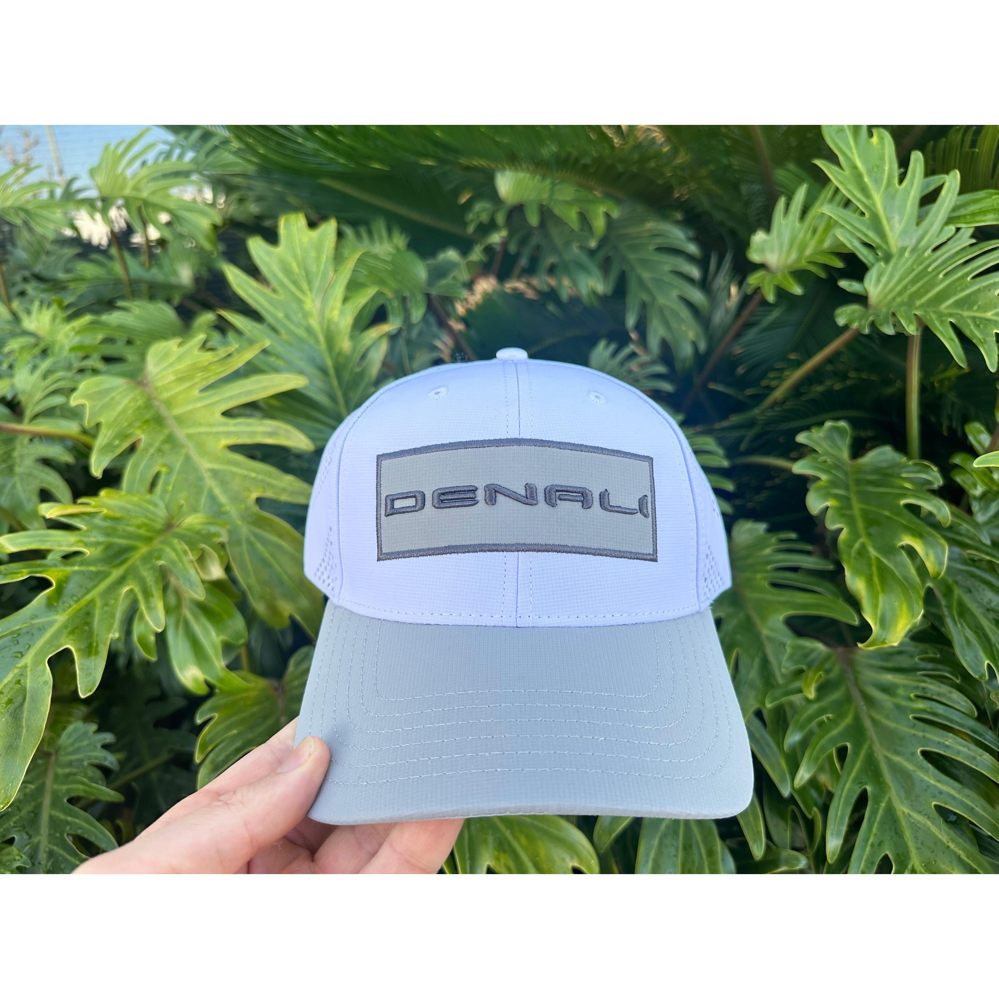 GMC Denali Perforated Cap - White Nylon Structured Hat-SR1 Performance