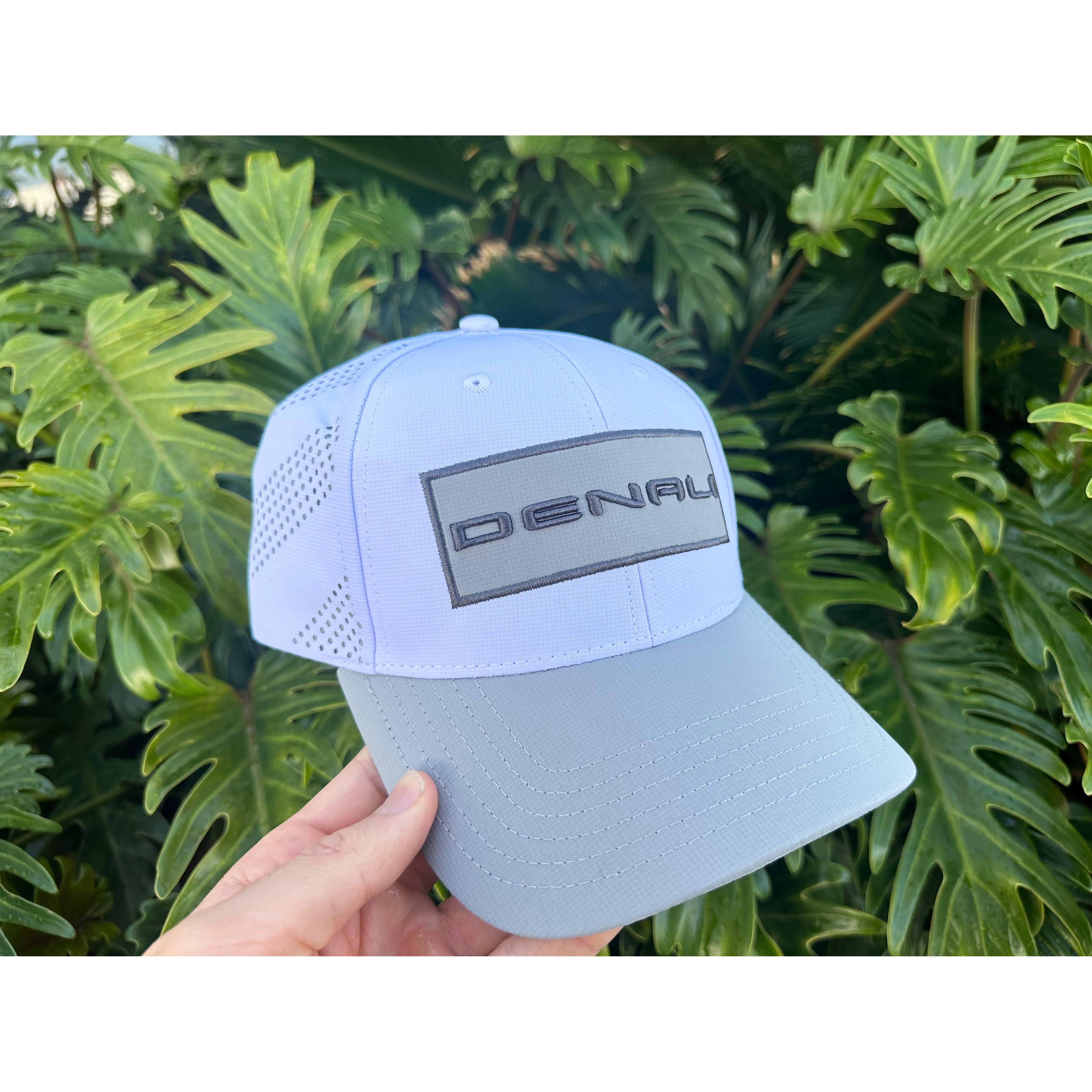 GMC Denali Perforated Cap - White Nylon Structured Hat-SR1 Performance