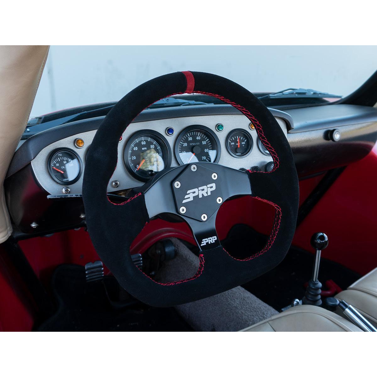 PRP Seats Off Road UTV Comp-R Flat Steering Wheel - Aluminum with Suede Grip-SR1 Performance