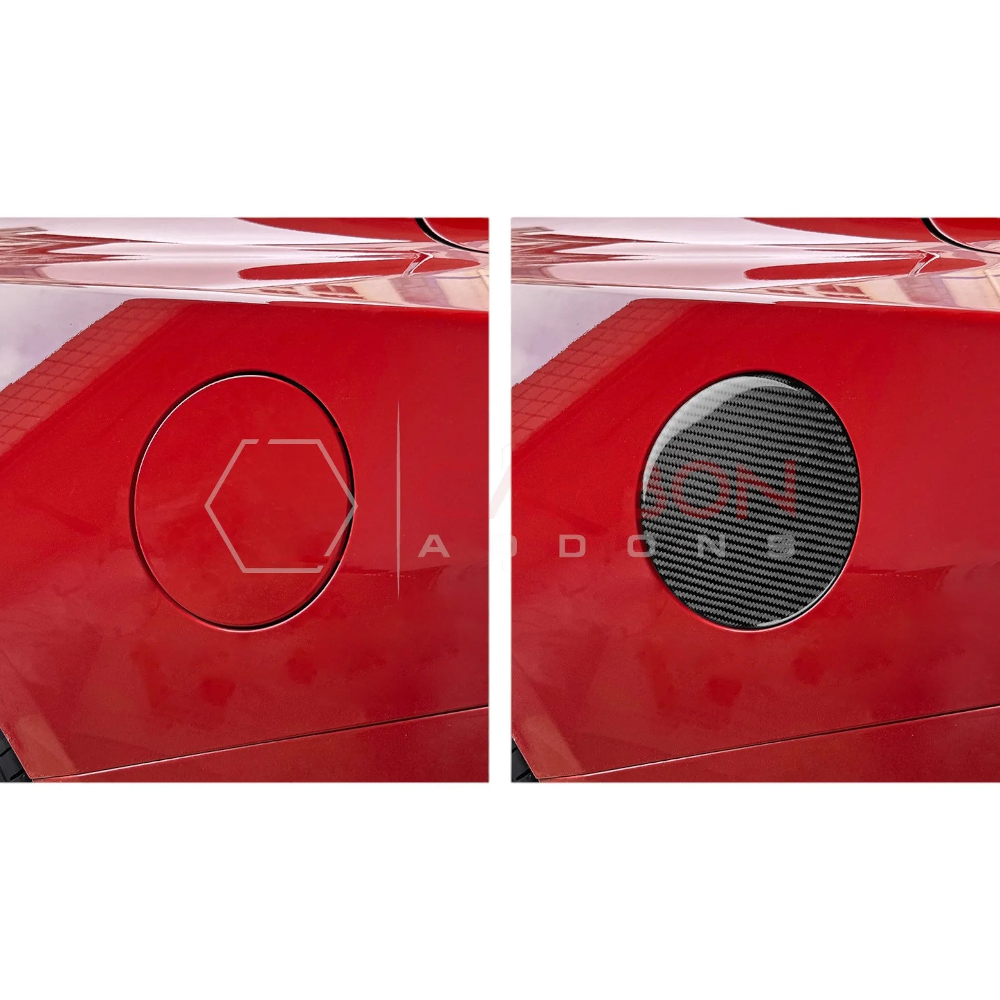 2024+ S650 Mustang Exterior Real Carbon Fiber Gas Cap Overlays