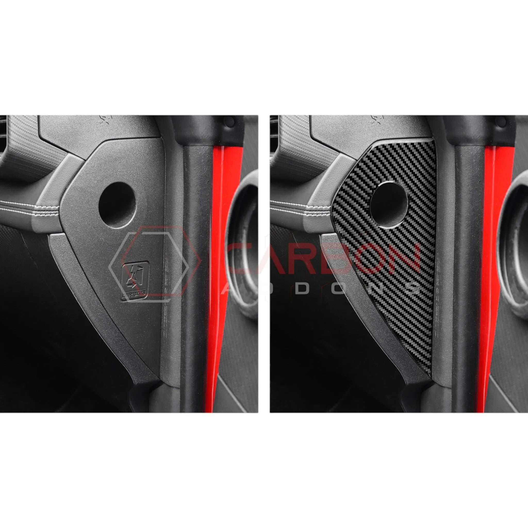 2024+ S650 Mustang Real Carbon Fiber Dash Side Panel Trim Overlay
