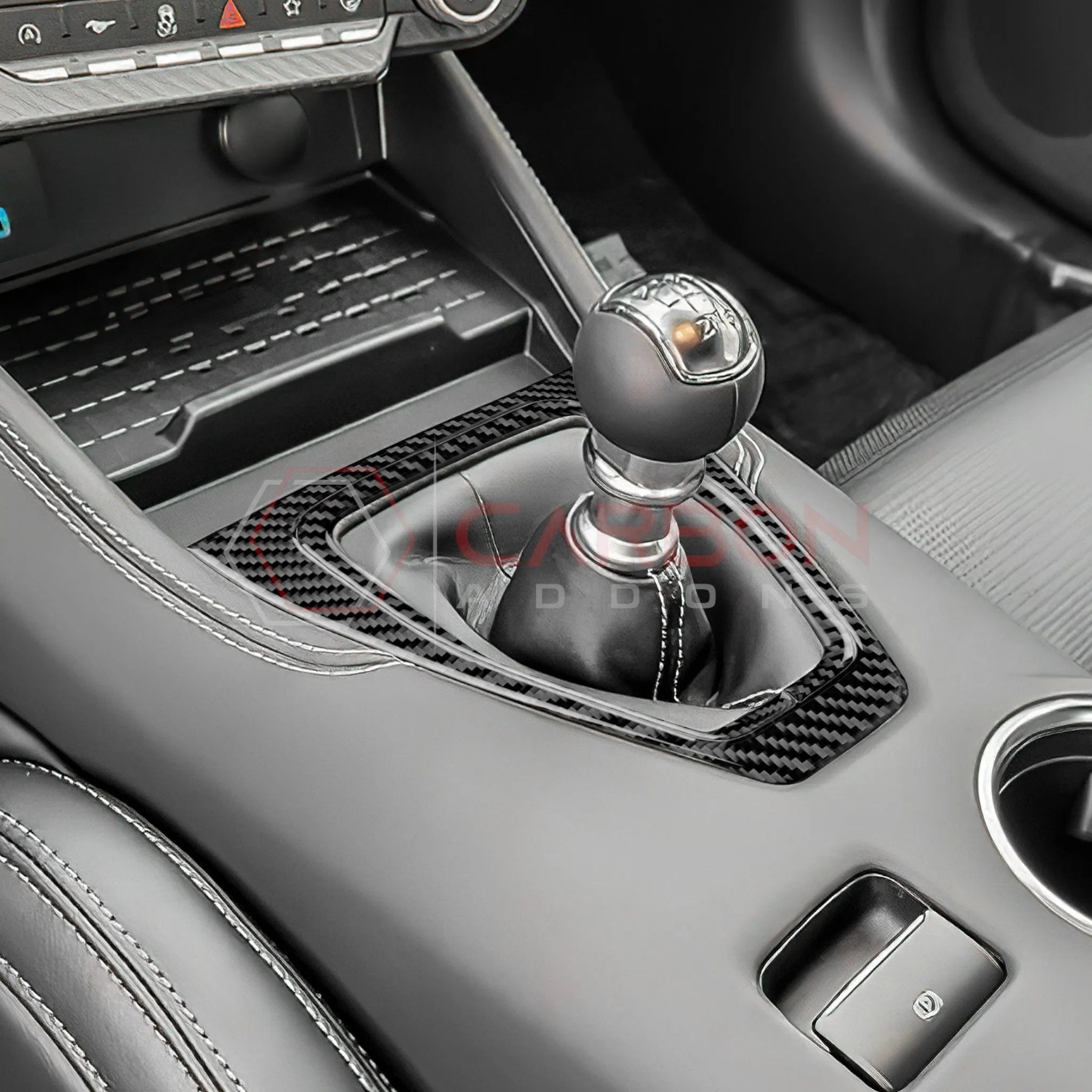 2024+ S650 Mustang Real Carbon Fiber Gear Shifter Trim Overlay