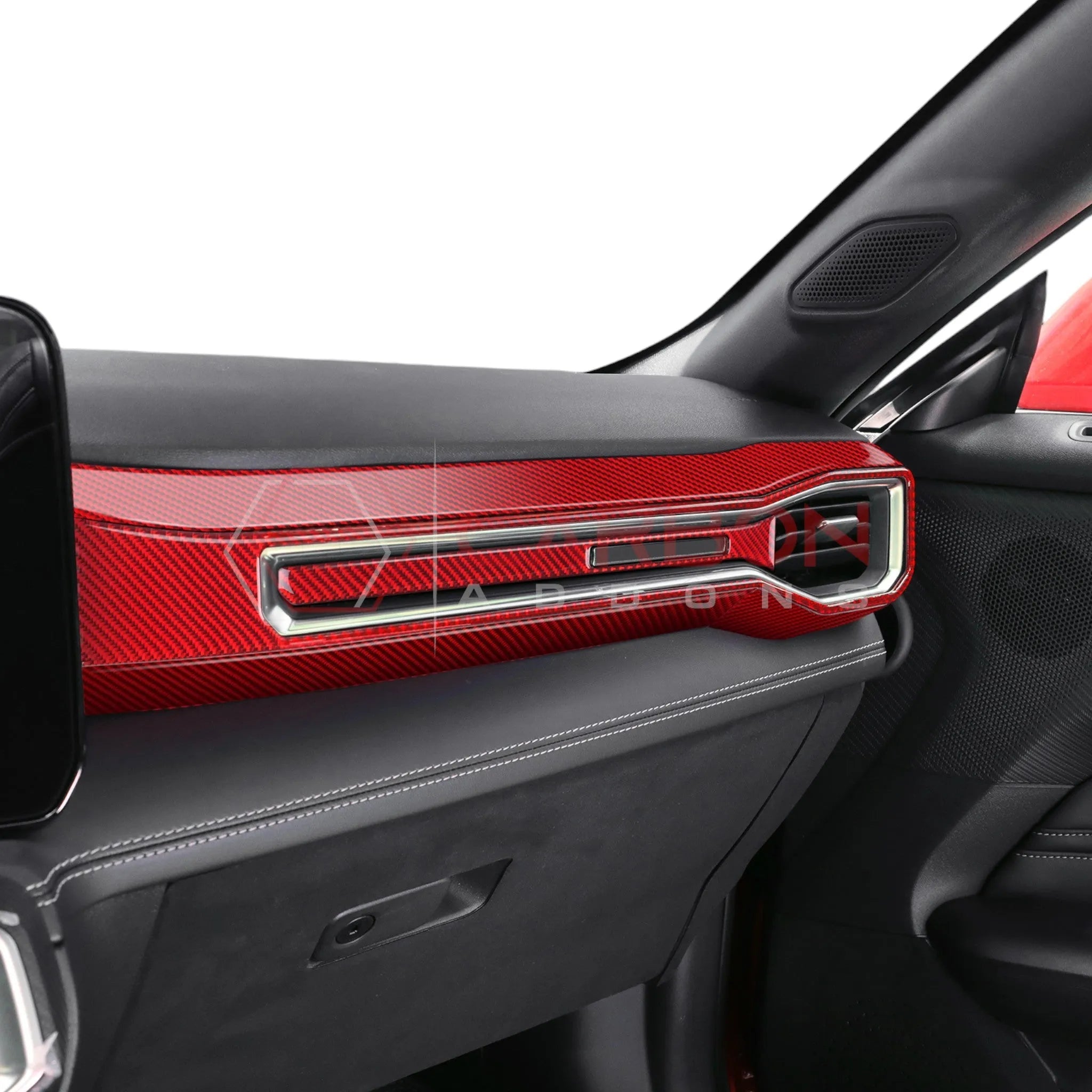 2024+ S650 Mustang Real Carbon Fiber Passenger Side Dashboard Trim Overlays