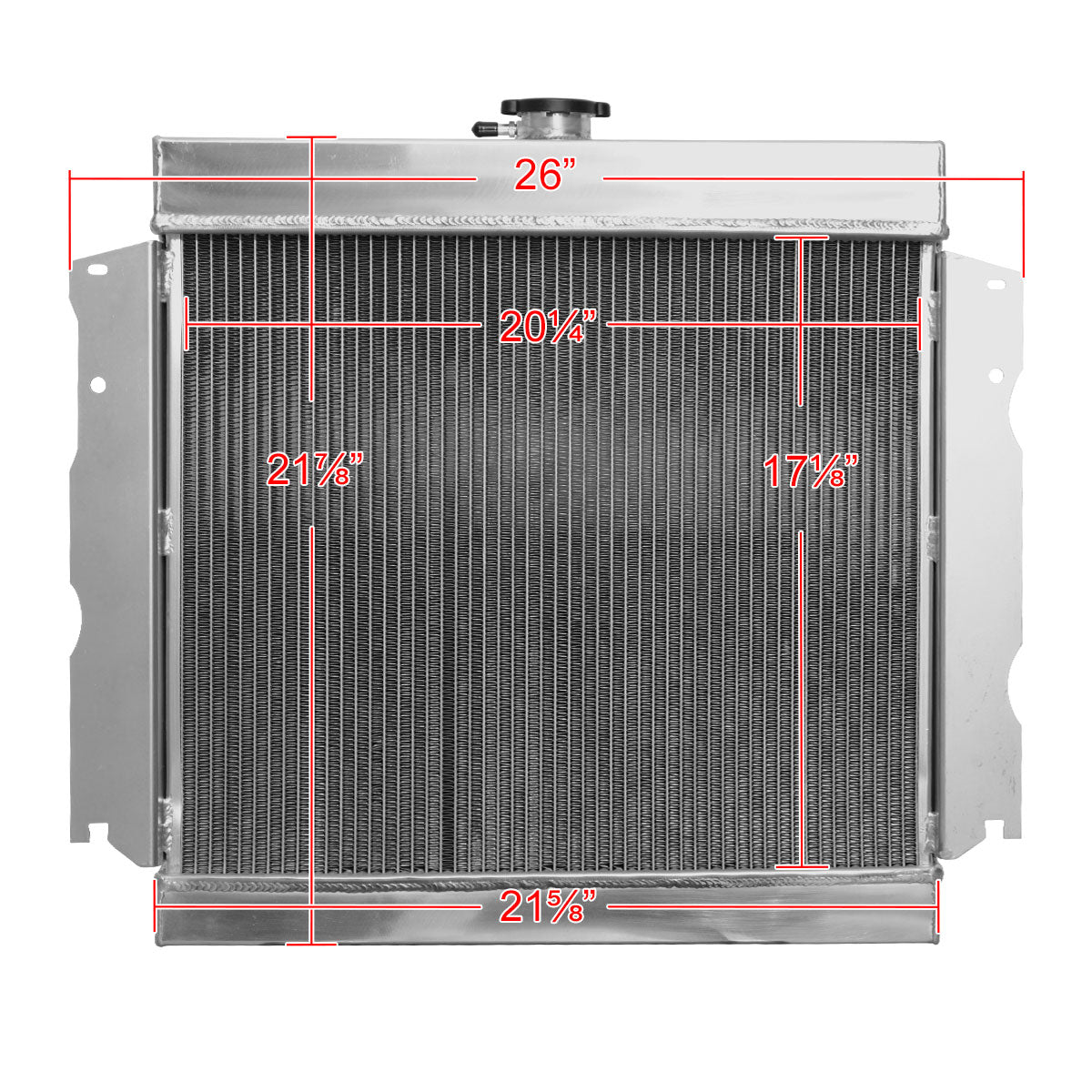 1963-1969 Dodge Dart/Charger/Coronet Plymouth Satellite/Belvedere/Savoy Aluminum 3-Row Performance Radiator