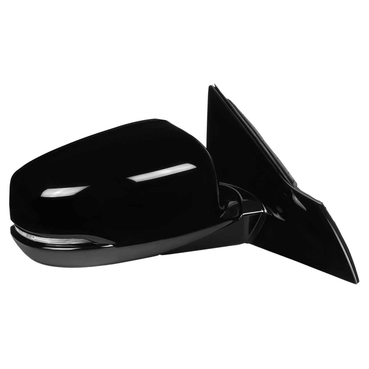 2013-2017 Honda Accord Power Heated/Defrost 7-Pin Glossy Black Side Mirror w/ LED Turn Signal Light - Passenger Side Only