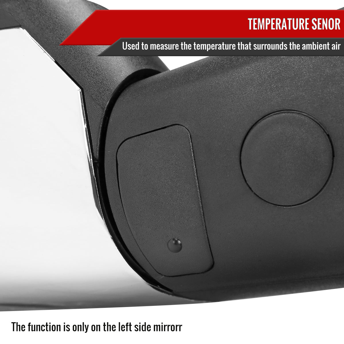 2013-2019 Dodge RAM Chrome Power Adjustable, Auto-Fold, & Heated Side Mirror w/ LED Turn Signal & Puddle Light - Driver Side Only