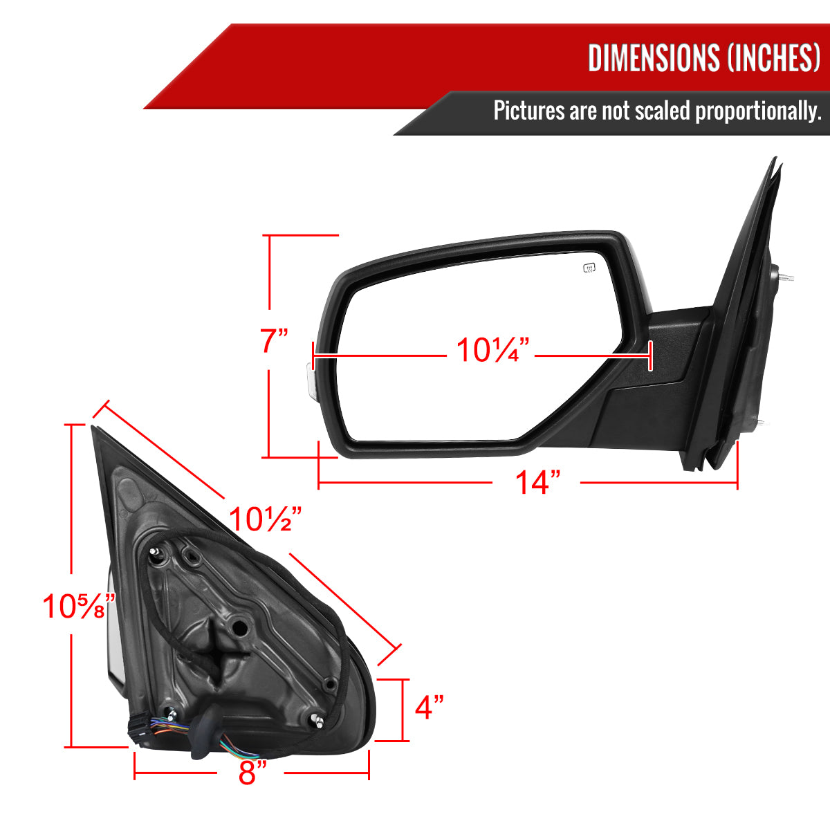 2014-2018 Chevrolet Silverado/GMC Sierra Chrome Power Adjustable, Auto-Fold, & Heated Side Mirror w/ LED Turn Signal & Puddle Light - Driver Side Only