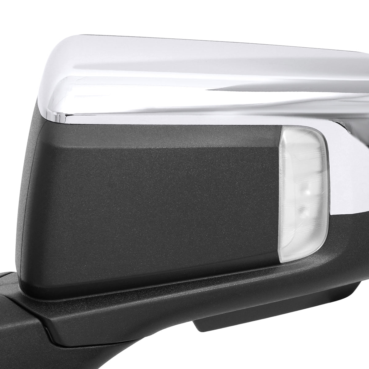 2019-2026 Chevrolet Silverado 1500 Chrome Power Adjustable, Manual Fold, BSD & Heated Side Mirror w/ LED Puddle and Turn Signal Light - Driver Side Only
