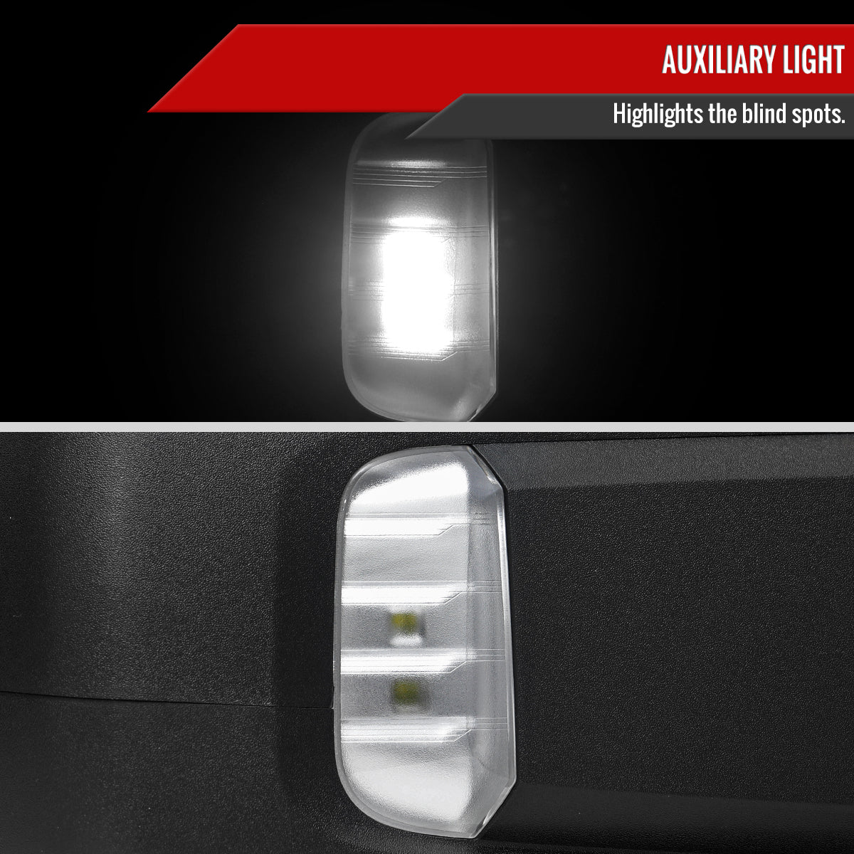 2019-2026 Chevrolet Silverado 1500 Black Power Adjustable, Auto-Fold, BSD & Heated Side Mirror w/ LED Puddle and Auxiliary Light - Passenger Side Only